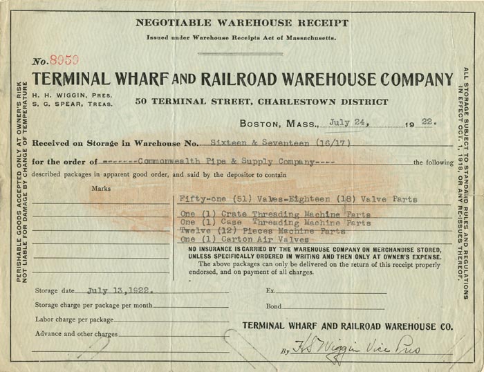 Terminal Wharf and Railroad Warehouse Co.